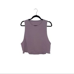 Lululemon Women’s Top Cut Back Crop Tank Graphic Purple Size 10